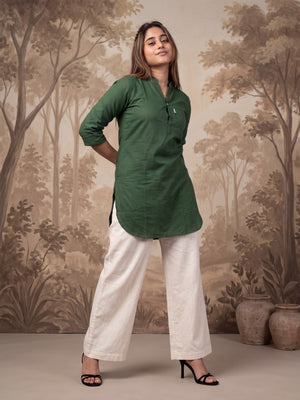 The Paruthee | Emerald Green Short Kurti