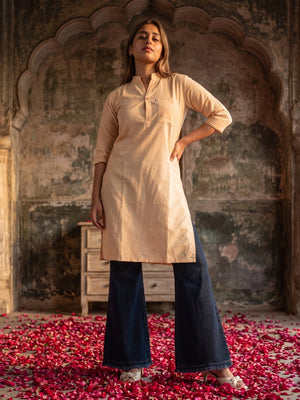 The Paruthee | Natural Ivory Short Kurti