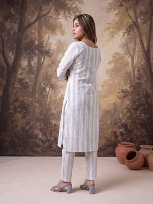 The Paruthee | Indigo-Stripe Cotton Co-ord Set