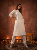 The Paruthee | Handwoven Botanical Stripe Co-ord Set