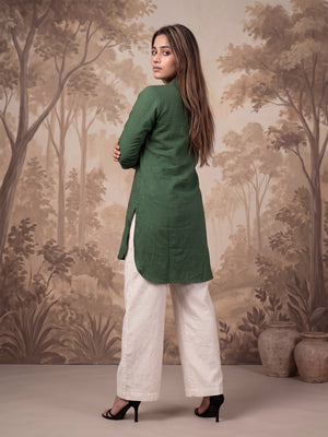 The Paruthee | Emerald Green Short Kurti