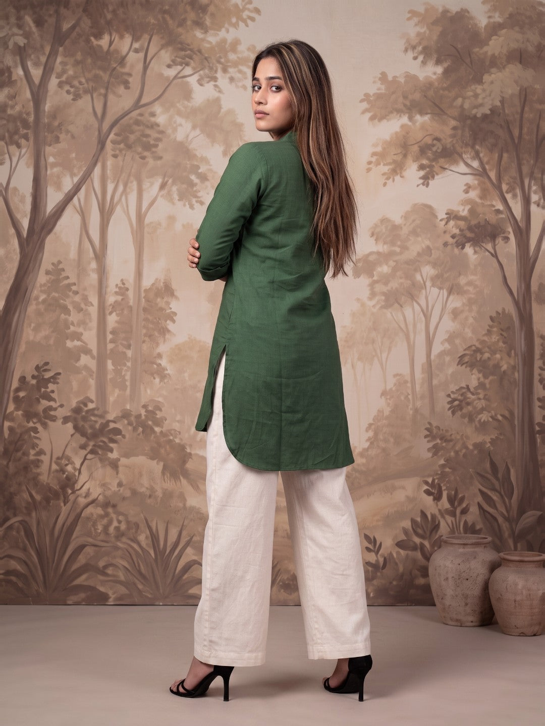 The Paruthee | Emerald Green Short Kurti