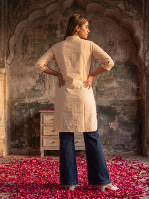 The Paruthee | Natural Ivory Short Kurti