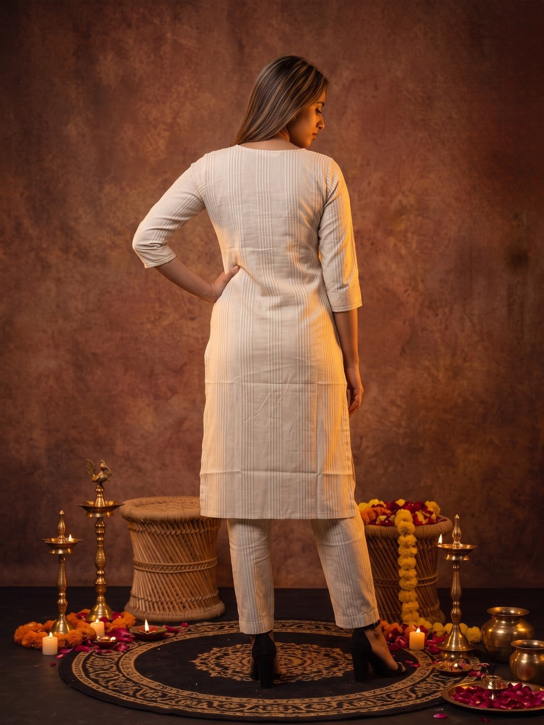 The Paruthee | Onion-Stripe Cotton Co-ord Set
