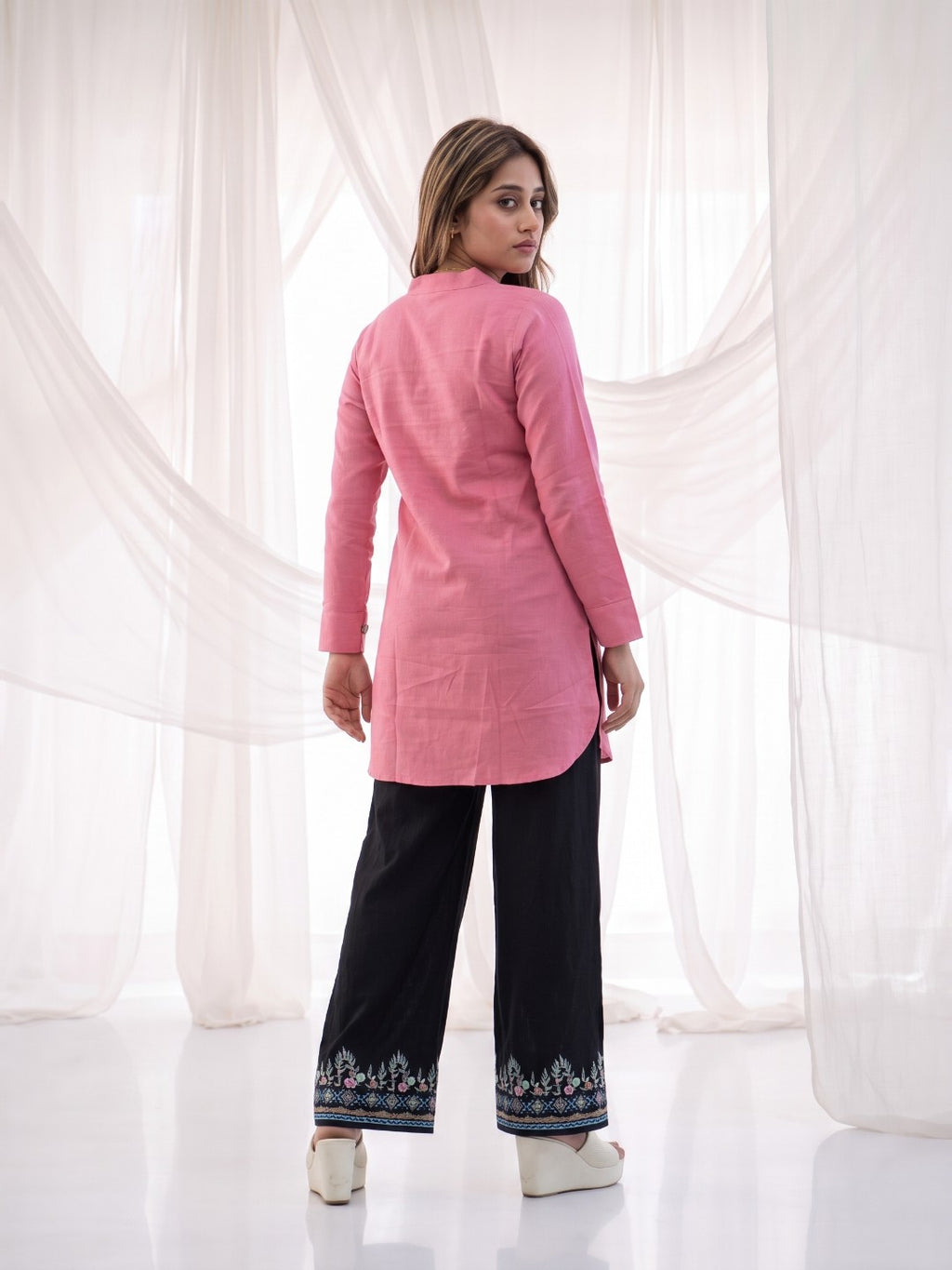 The Paruthee | Lotus Pink Short Kurti