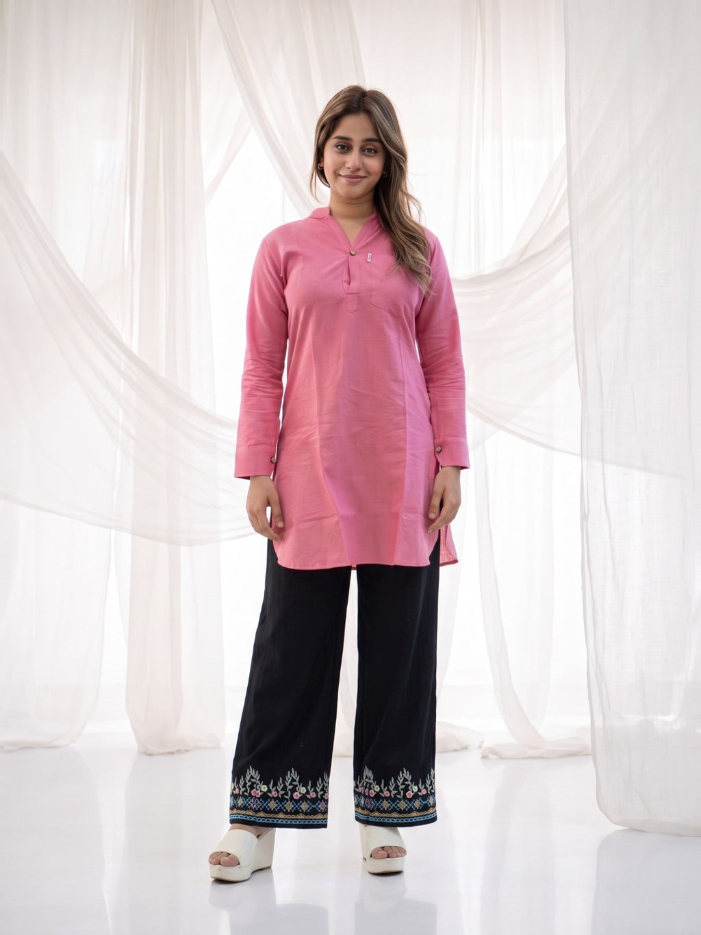The Paruthee | Lotus Pink Short Kurti