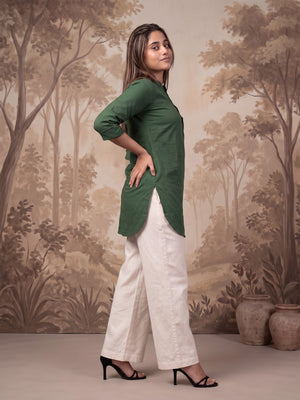 The Paruthee | Emerald Green Short Kurti
