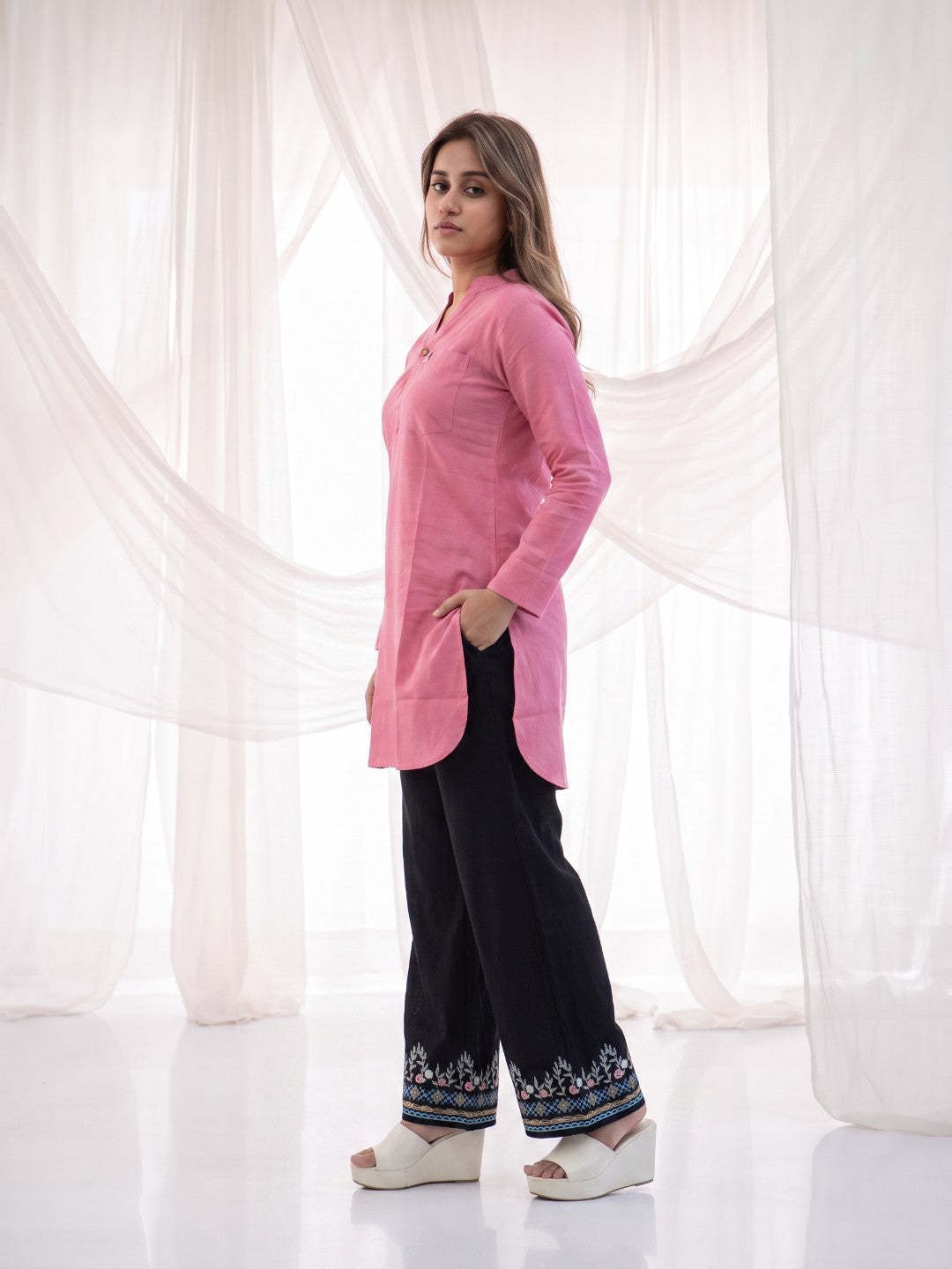 The Paruthee | Lotus Pink Short Kurti