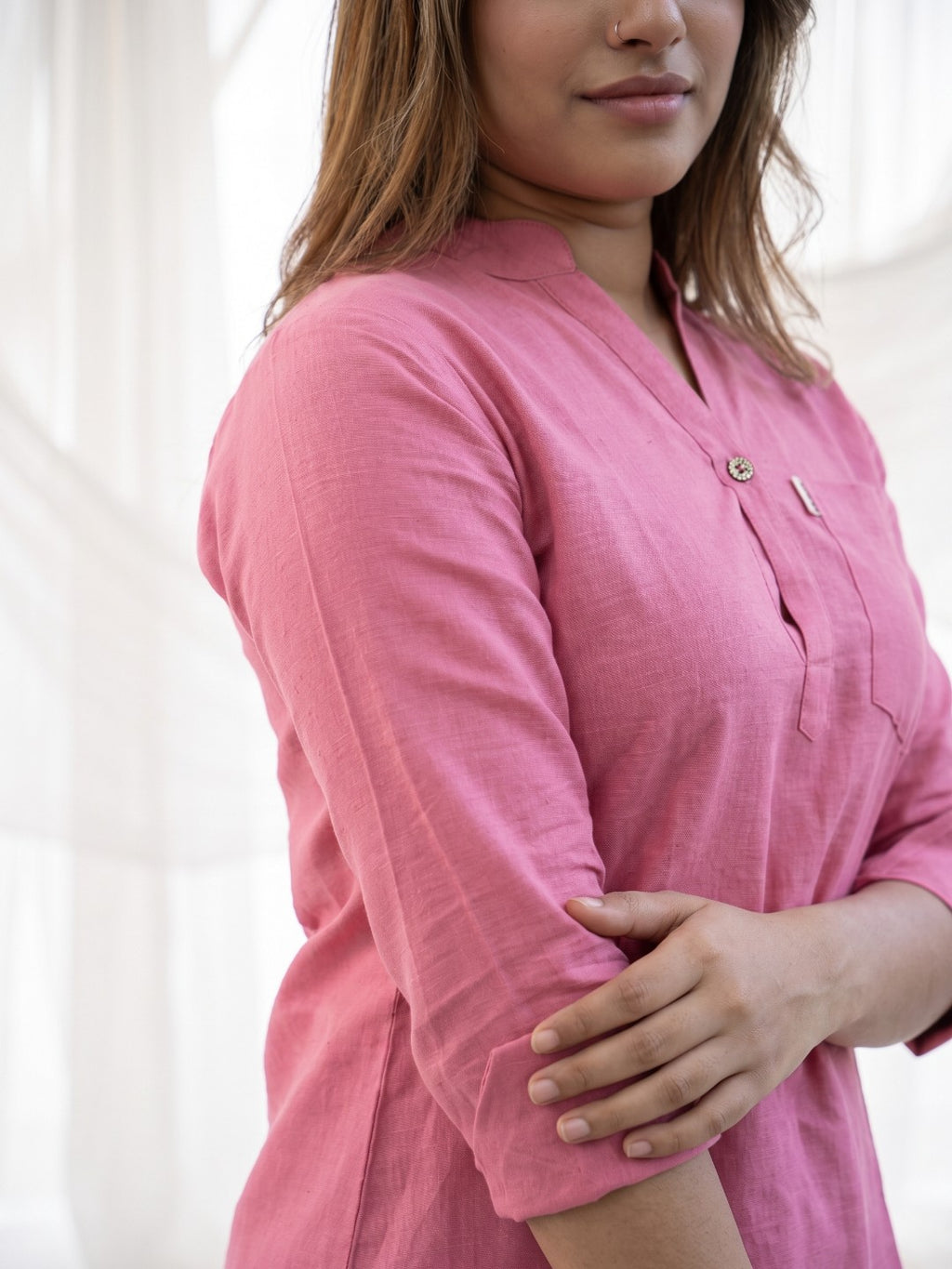 The Paruthee | Lotus Pink Short Kurti
