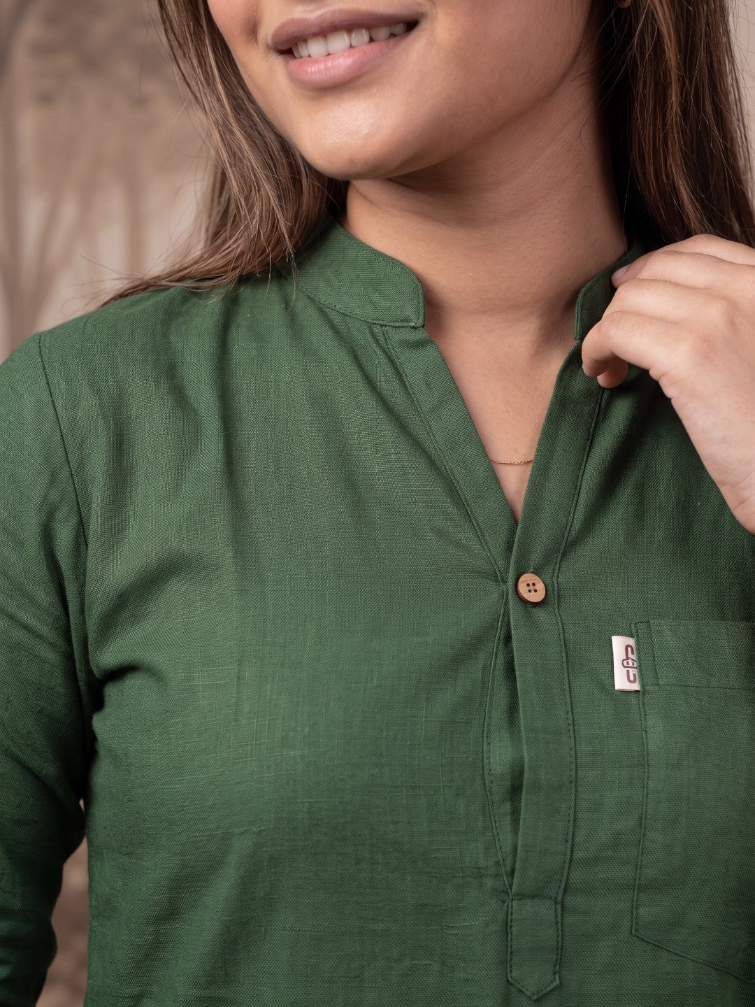 The Paruthee | Emerald Green Short Kurti